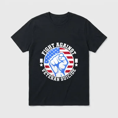 Fight Against Veteran Suicide Awareness Day T-Shirt – Classic T-Shirt in Black