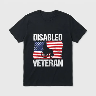 Disabled Veteran American Flag Dad T-Shirt – Classic T-Shirt in Black
