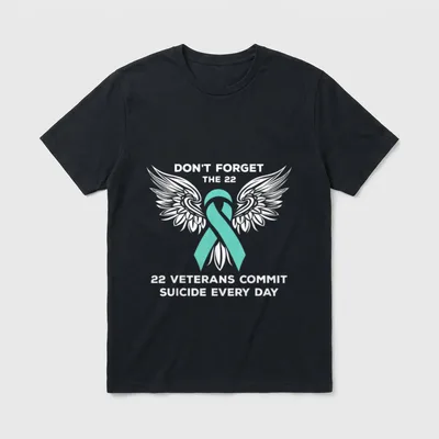 PTSD Awareness Ribbon T-Shirt – Classic T-Shirt in Black