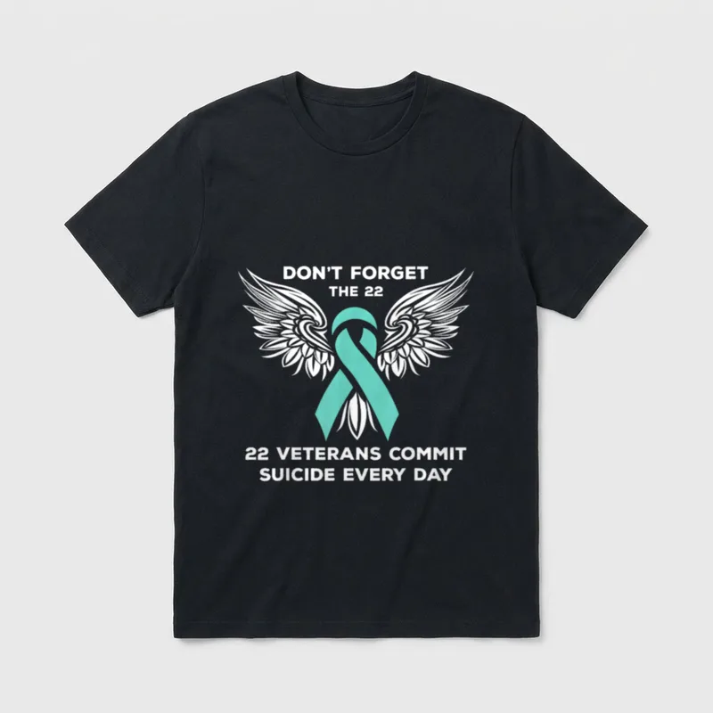 PTSD Awareness Ribbon T-Shirt – Classic T-Shirt in Black