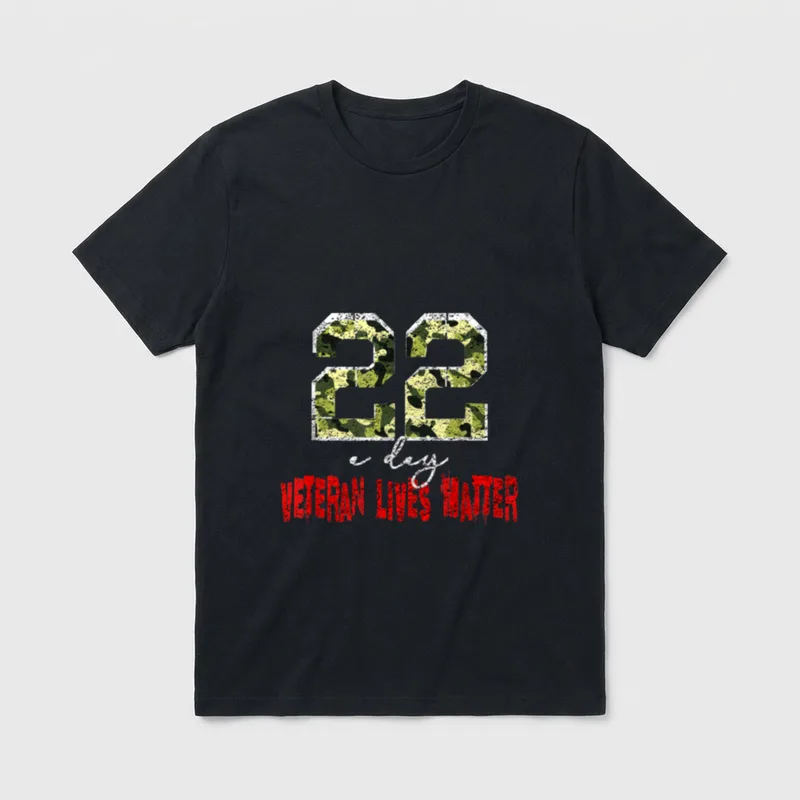 Veteran Lives Matter Suicide Awareness Day T-Shirt – Classic T-Shirt in Black