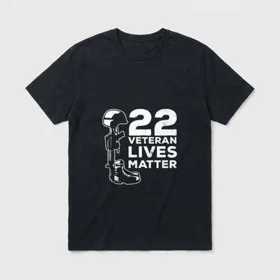 Proud 22 Veteran Lives Matter Suicide T-Shirt – Classic T-Shirt in Black