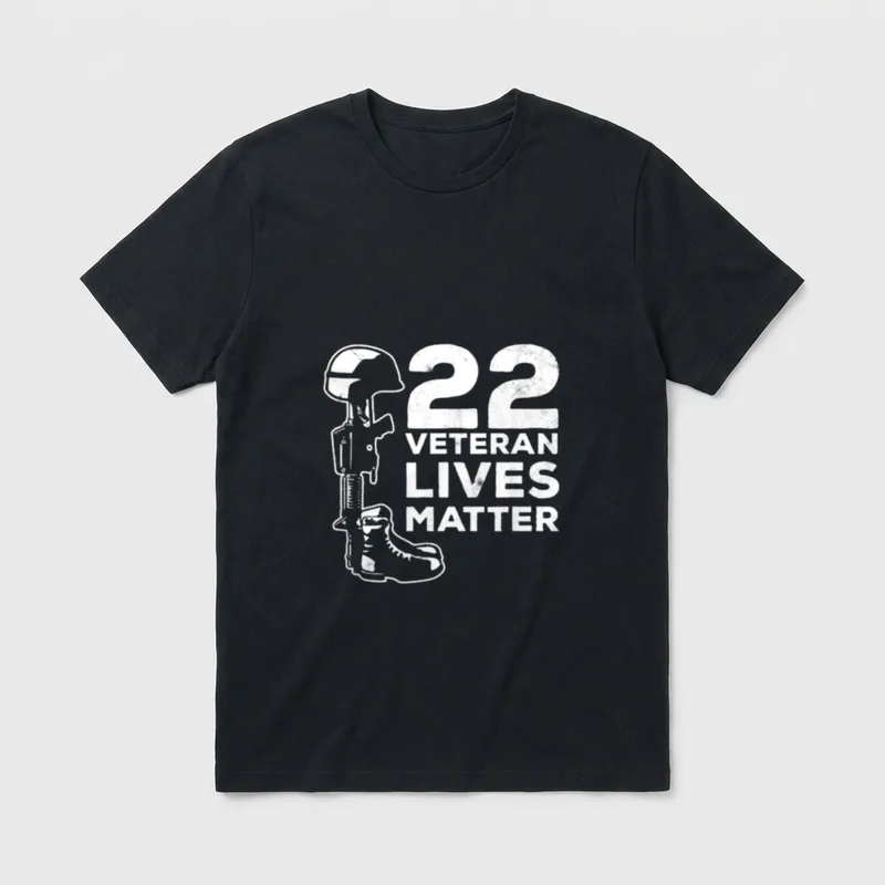 Proud 22 Veteran Lives Matter Suicide T-Shirt – Classic T-Shirt in Black