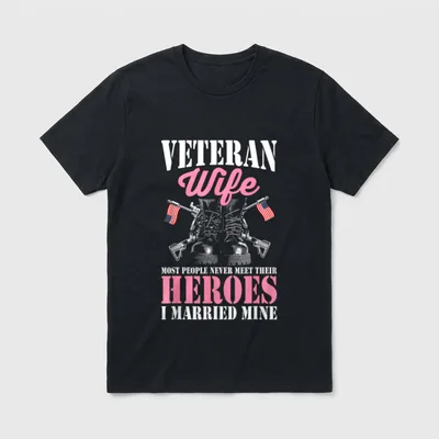 Veteran Wife Military Husband T-Shirt – Classic T-Shirt in Black