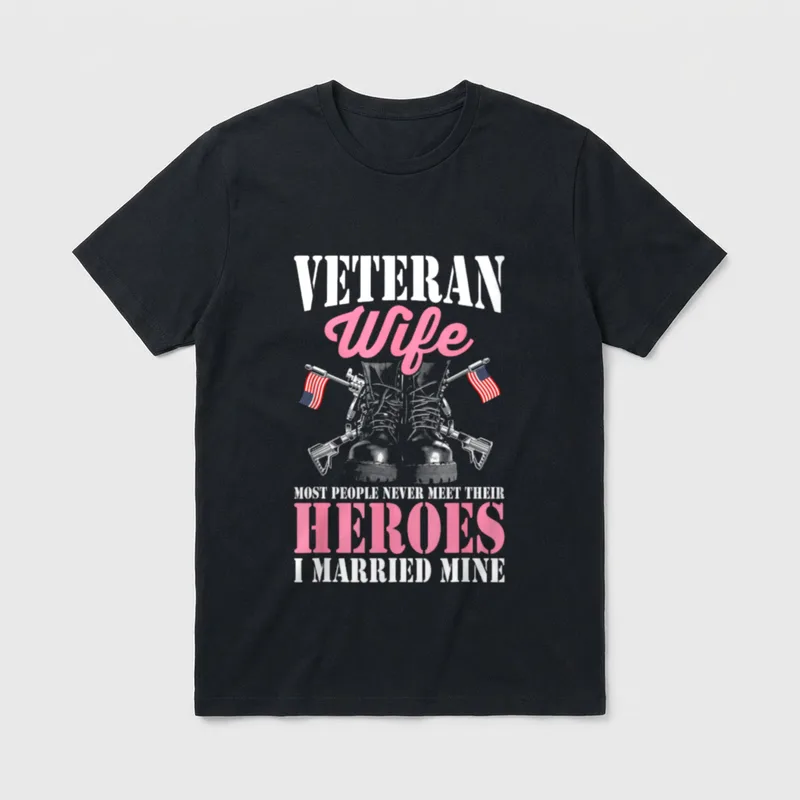 Veteran Wife Military Husband T-Shirt – Classic T-Shirt in Black