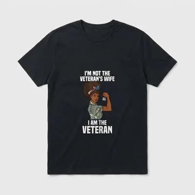 Woman Veteran Pride T-Shirt – Classic T-Shirt in Black