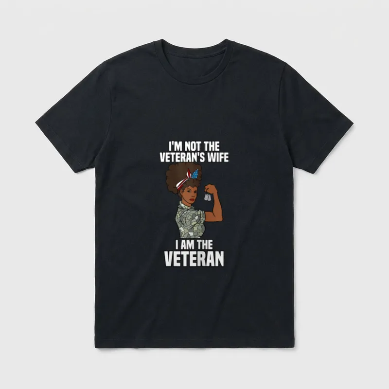 Woman Veteran Pride T-Shirt – Classic T-Shirt in Black