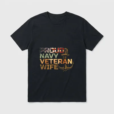 Military Wife American Flag T-Shirt – Classic T-Shirt in Black