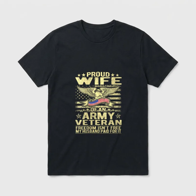 Freedom Isn't Free Veteran Wife T-Shirt – Classic T-Shirt in Black