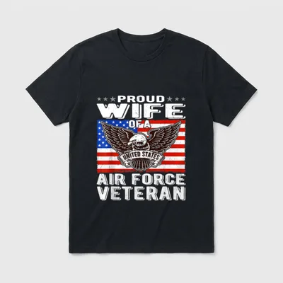 Air Force Veteran Wife T-Shirt – Classic T-Shirt in Black