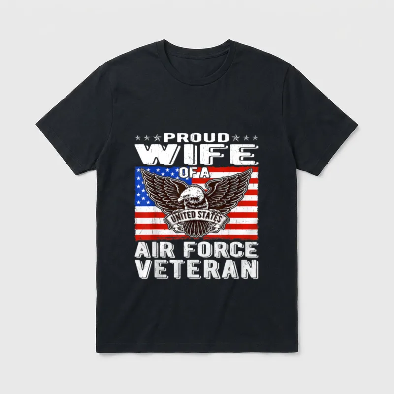 Air Force Veteran Wife T-Shirt – Classic T-Shirt in Black