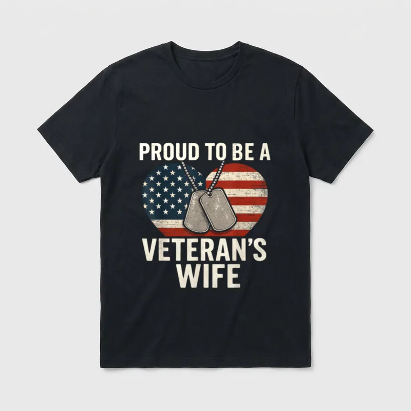Military Spouse Patriotic T-Shirt – Classic T-Shirt in Black