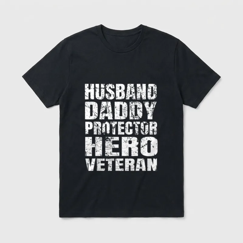 Veteran Husband Dad Protector T-Shirt – Classic T-Shirt in Black