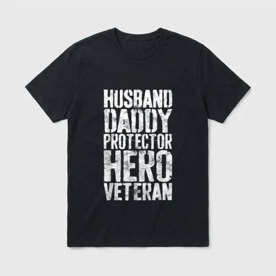 Husband Protector Hero Veteran T-Shirt – Classic T-Shirt in Black