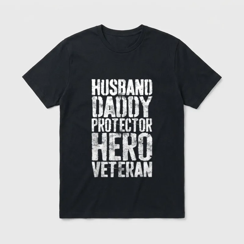 Husband Protector Hero Veteran T-Shirt – Classic T-Shirt in Black