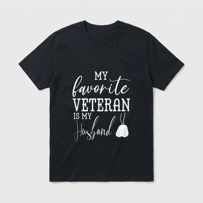 Military Wife Proud Husband T-Shirt – Classic T-Shirt in Black