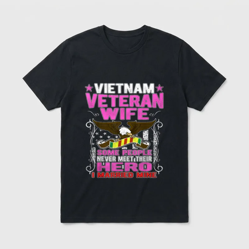 Vietnam Veteran Wife Hero T-Shirt – Classic T-Shirt in Black
