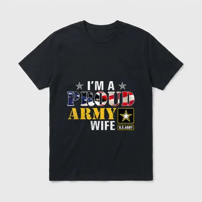 Military Spouse American Flag T-Shirt – Classic T-Shirt in Black