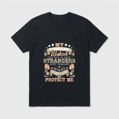 My Husband Risked His T-Shirt – Classic T-Shirt in Black
