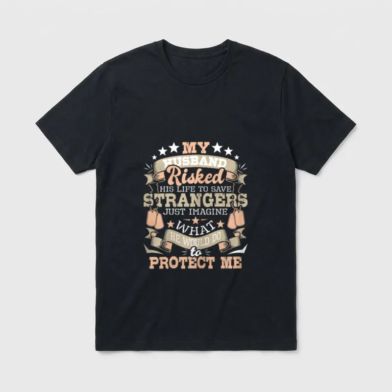 My Husband Risked His T-Shirt – Classic T-Shirt in Black