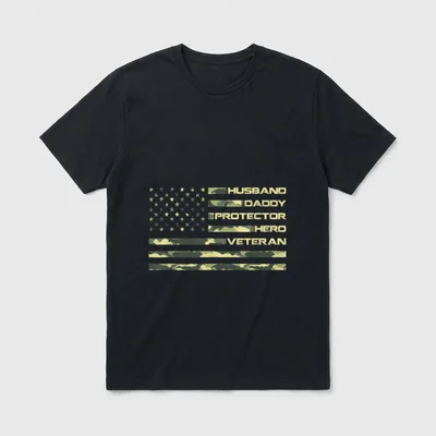 Veteran Husband Daddy Protector T-Shirt – Classic T-Shirt in Black