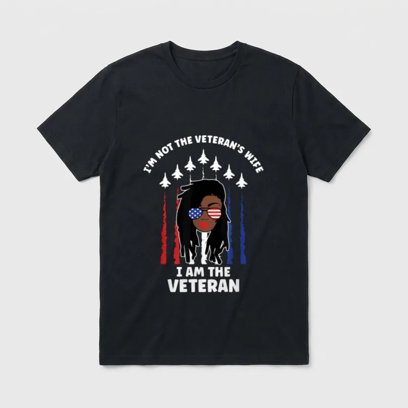 Black Military Woman Veteran T-Shirt – Classic T-Shirt in Black