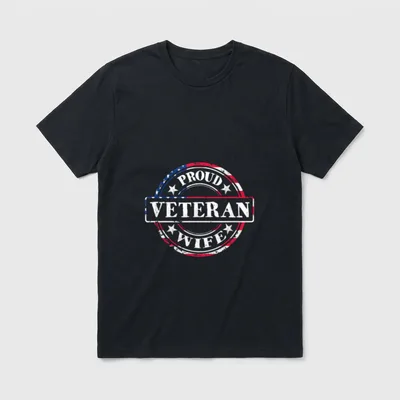 Proud Veteran Wife American T-Shirt – Classic T-Shirt in Black