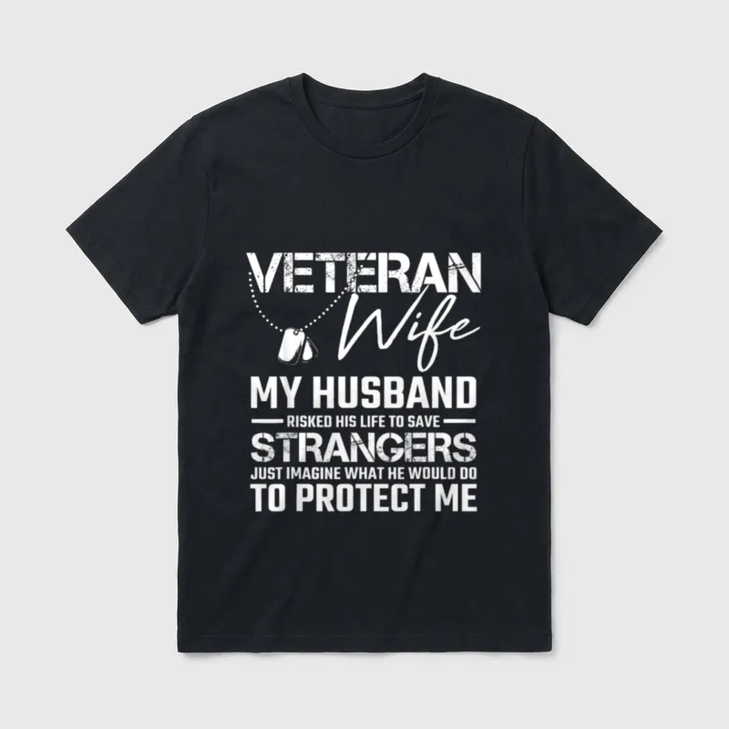 Veteran Wife Army Husband T-Shirt – Classic T-Shirt in Black
