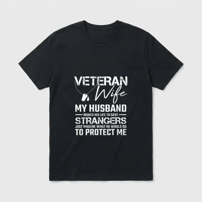 Military Spouse Proud Army Wife T-Shirt – Classic T-Shirt in Black