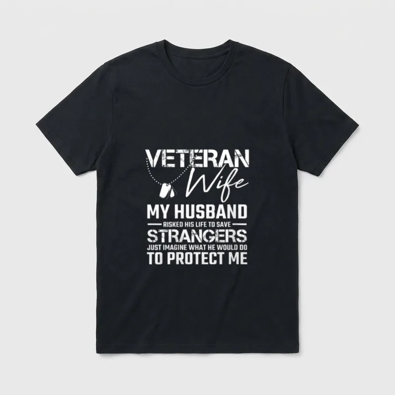 Military Spouse Proud Army Wife T-Shirt – Classic T-Shirt in Black