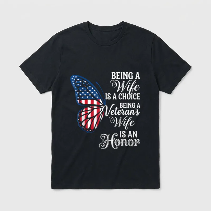 Proud Veterans Wife T-Shirt – Classic T-Shirt in Black