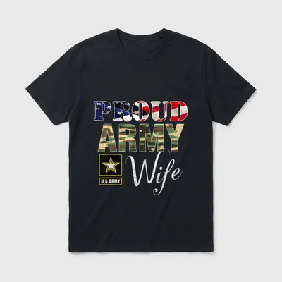 Army Wife American Flag T-Shirt – Classic T-Shirt in Black