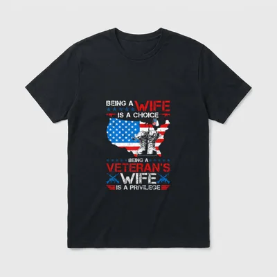 Veteran Wife T-Shirt – Classic T-Shirt in Black