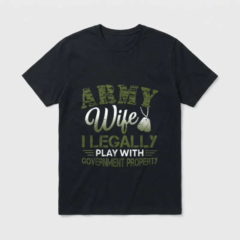 Army Veteran Wife T-Shirt – Classic T-Shirt in Black