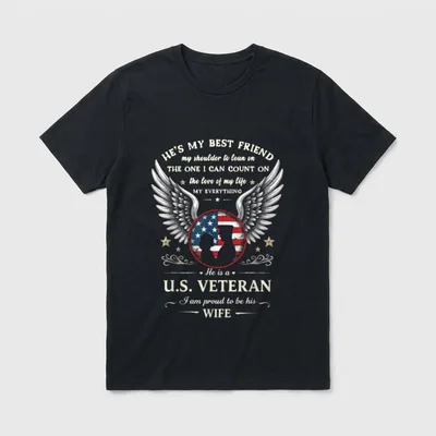 Veteran's Wife Best Friend T-Shirt – Classic T-Shirt in Black