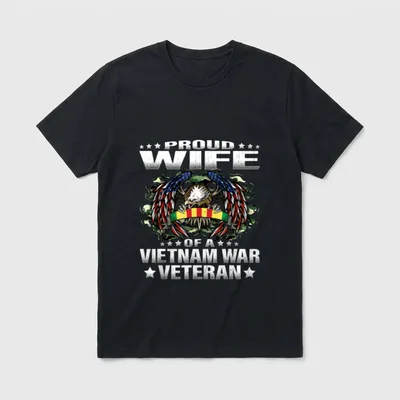 Proud Wife Veteran Wife & Spouse Shirts T-Shirt – Classic T-Shirt in Black