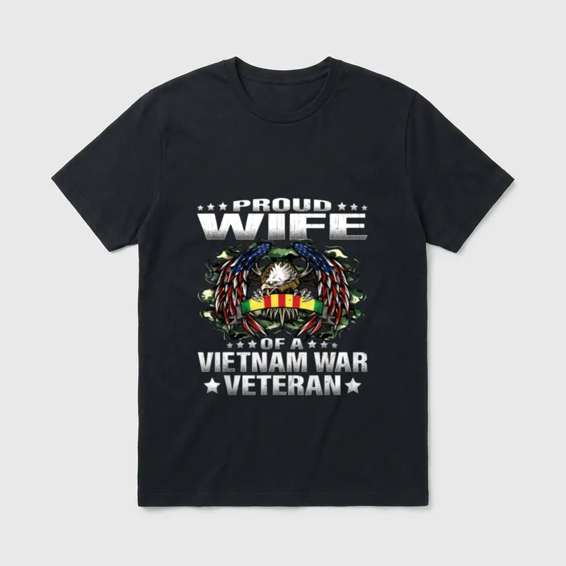 Proud Wife Veteran Wife & Spouse Shirts T-Shirt – Classic T-Shirt in Black