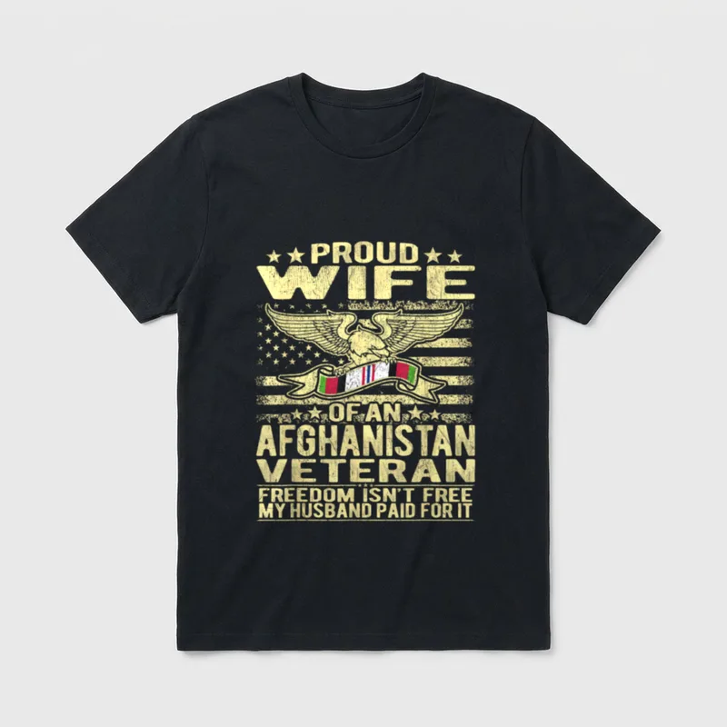 Proud Wife Of An Afghanistan T-Shirt – Classic T-Shirt in Black