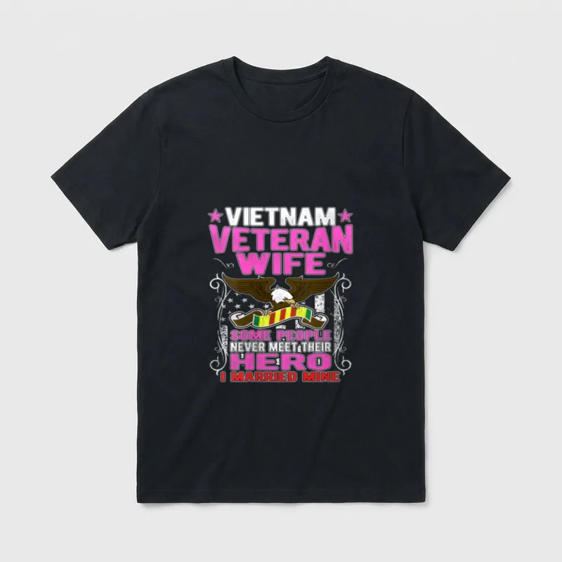 Proud Military Veteran Wife T-Shirt – Classic T-Shirt in Black