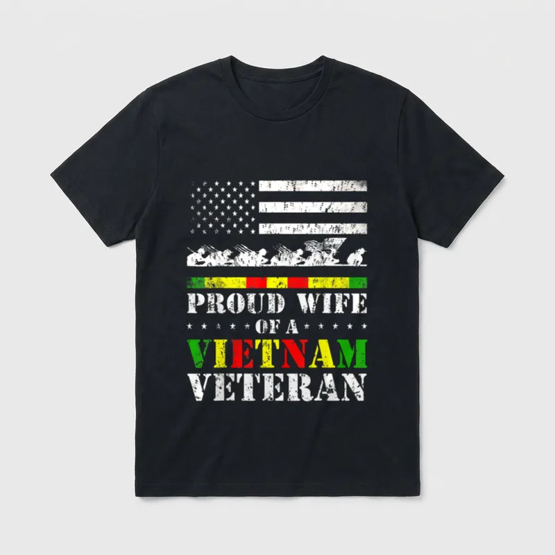 Proud Wife of a Vietnam Veterans T-Shirt – Classic T-Shirt in Black