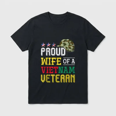 Vietnam Veteran Wife Veterans T-Shirt – Classic T-Shirt in Black