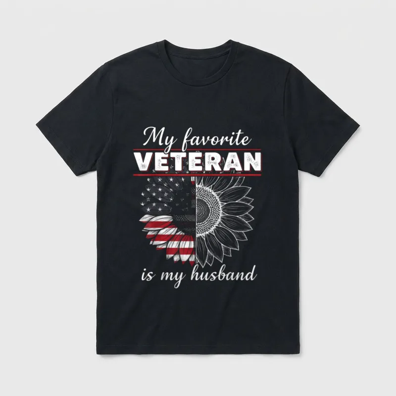 Military Wife Favorite Veteran T-Shirt – Classic T-Shirt in Black