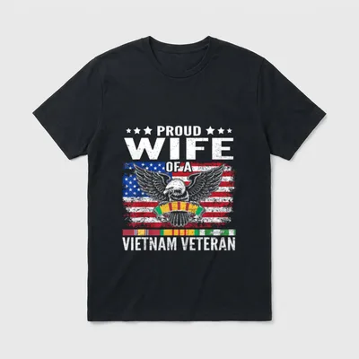 Proud Wife of a Vietnam Family T-Shirt – Classic T-Shirt in Black