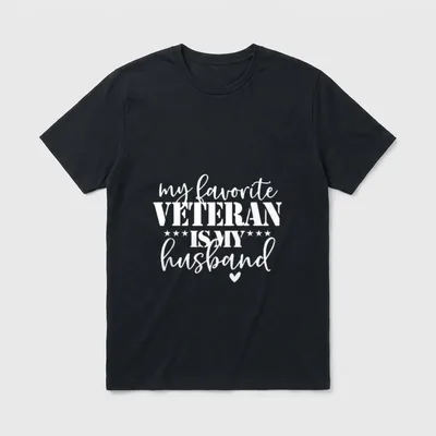 Favorite Veteran Husband T-Shirt – Classic T-Shirt in Black