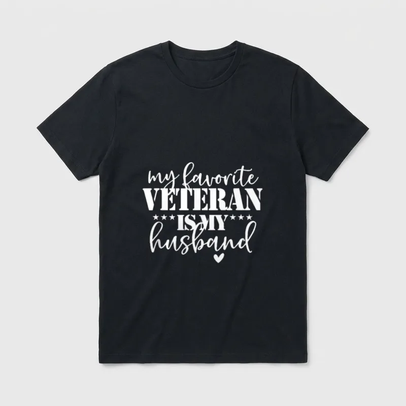 Favorite Veteran Husband T-Shirt – Classic T-Shirt in Black