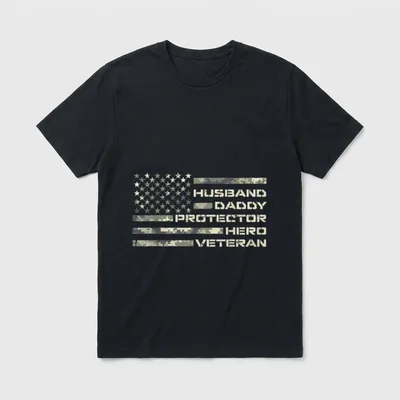 Military Dad Hero Veteran T-Shirt – Classic T-Shirt in Black