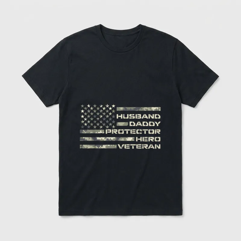 Military Dad Hero Veteran T-Shirt – Classic T-Shirt in Black