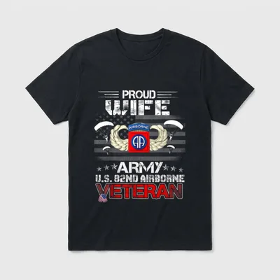 Proud Wife Army US 82nd Airborne T-Shirt – Classic T-Shirt in Black