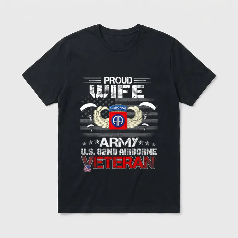 Proud Wife Army US 82nd Airborne T-Shirt – Classic T-Shirt in Black