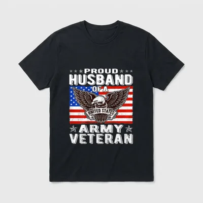 Husband of a US Army Veteran T-Shirt – Classic T-Shirt in Black